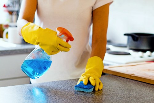Cleaning services for a Catford retail premises with polished floors and counters